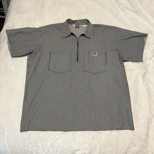 Den Davis 1/2 zip black stripe shirt